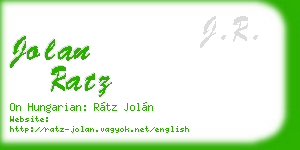 jolan ratz business card