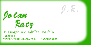 jolan ratz business card